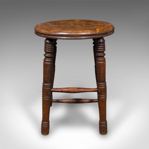 SMALL ANTIQUE ARTISTS STOOL ENGLISH BEECH COUNTRY STUDIO VICTORIAN C1890 - ADDITIONAL PHOTO 4