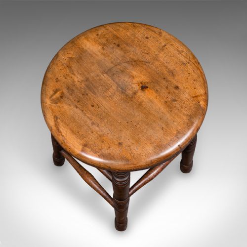 SMALL ANTIQUE ARTISTS STOOL ENGLISH BEECH COUNTRY STUDIO VICTORIAN C1890 - ADDITIONAL PHOTO 5