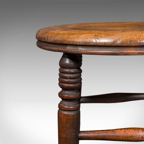 SMALL ANTIQUE ARTISTS STOOL ENGLISH BEECH COUNTRY STUDIO VICTORIAN C1890 - ADDITIONAL PHOTO 7