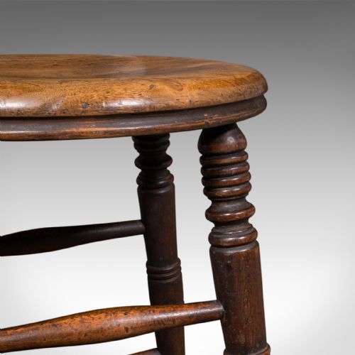 SMALL ANTIQUE ARTISTS STOOL ENGLISH BEECH COUNTRY STUDIO VICTORIAN C1890 - ADDITIONAL PHOTO 8