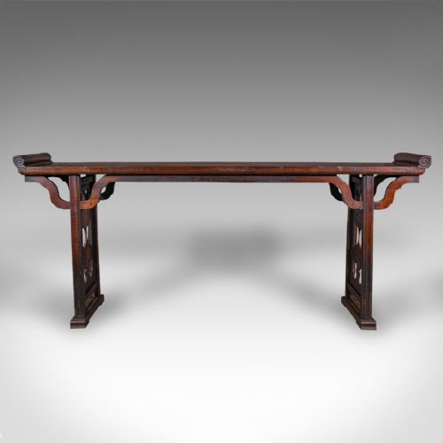 fig 1. Long Antique Altar Table, Oriental Elm, Display, Hall, Qing Dynasty, Victorian