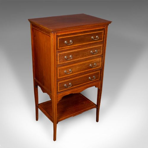 ANTIQUE FALL FRONT MUSIC CABINET ENGLISH WALNUT DOCUMENT FOLIO EDWARDIAN