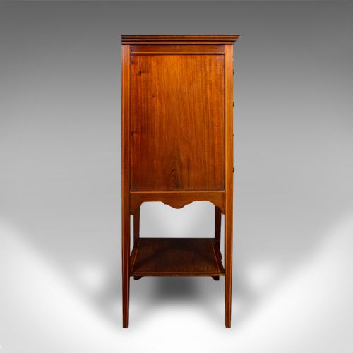 fig 2. Antique Fall Front Music Cabinet, English, Walnut, Document Folio, Edwardian