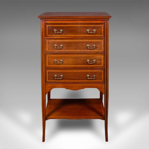 fig 3. Antique Fall Front Music Cabinet, English, Walnut, Document Folio, Edwardian