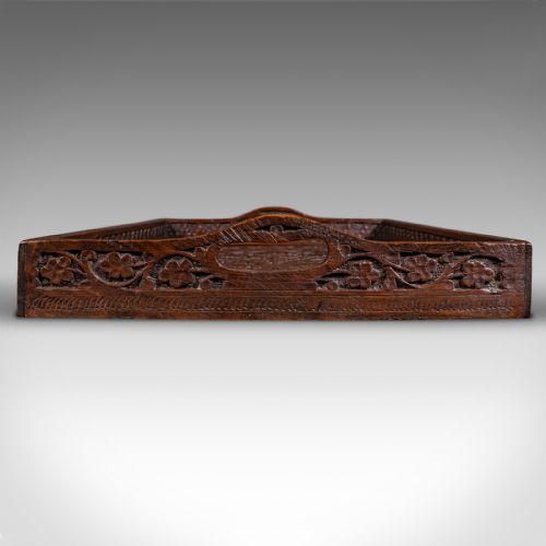 ANTIQUE CARVED SERVING TRAY ANGLOINDIAN TEAK AFTERNOON TEA PLATTER VICTORIAN - ADDITIONAL PHOTO 4