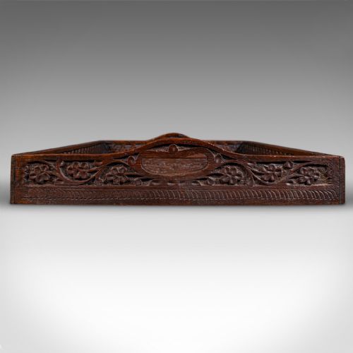 ANTIQUE CARVED SERVING TRAY ANGLOINDIAN TEAK AFTERNOON TEA PLATTER VICTORIAN - ADDITIONAL PHOTO 5