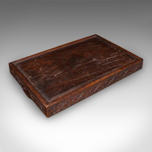 ANTIQUE CARVED SERVING TRAY ANGLOINDIAN TEAK AFTERNOON TEA PLATTER VICTORIAN - ADDITIONAL PHOTO 7