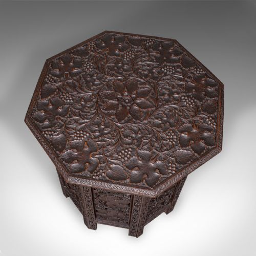 ANTIQUE CAMPAIGN TEA TABLE ANGLO INDIAN TEAK FOLDING SERVING VICTORIAN 1900 - ADDITIONAL PHOTO 5