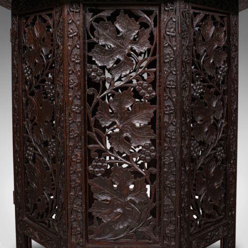 ANTIQUE CAMPAIGN TEA TABLE ANGLO INDIAN TEAK FOLDING SERVING VICTORIAN 1900 - ADDITIONAL PHOTO 9