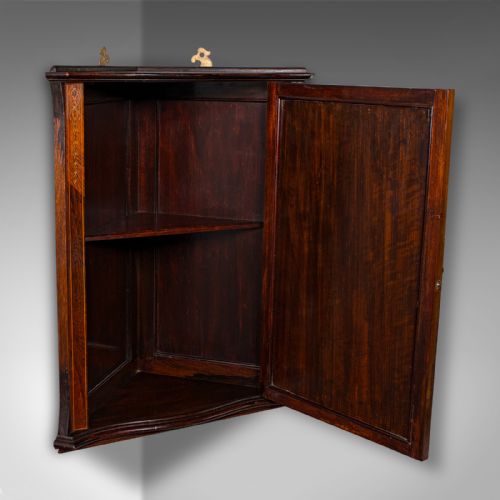 SMALL ANTIQUE CORNER CABINET ENGLISH GEORGIAN REVIVAL CUPBOARD EDWARDIAN - ADDITIONAL PHOTO 1
