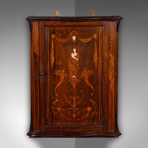 SMALL ANTIQUE CORNER CABINET ENGLISH GEORGIAN REVIVAL CUPBOARD EDWARDIAN - ADDITIONAL PHOTO 2