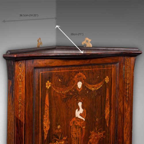 SMALL ANTIQUE CORNER CABINET ENGLISH GEORGIAN REVIVAL CUPBOARD EDWARDIAN - ADDITIONAL PHOTO 11