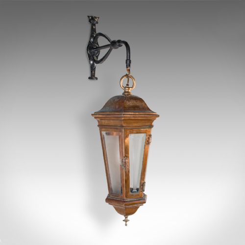 fig 2. Antique Courtyard Light, English, Bronze, Wrought Iron, Carriage Lamp, Victorian