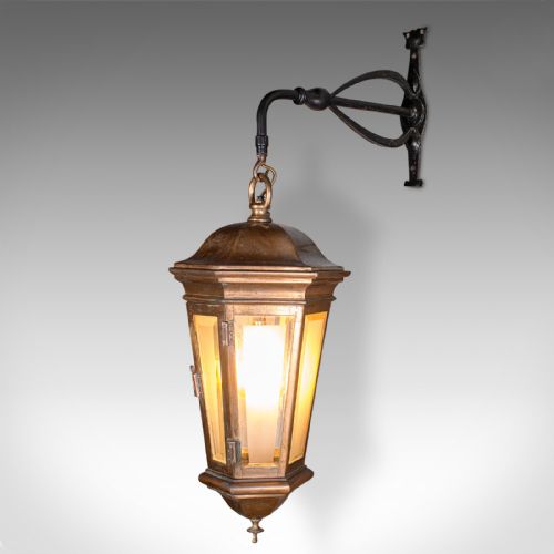 fig 3. Antique Courtyard Light, English, Bronze, Wrought Iron, Carriage Lamp, Victorian