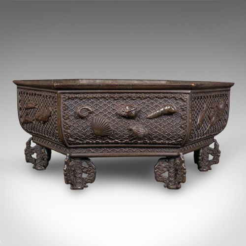 fig 3. Antique Suiban Planter, Japanese Bronze Bonsai Jardiniere, Edo Period, Victorian