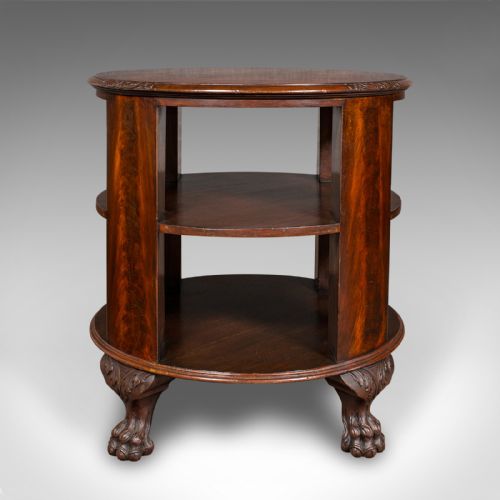 fig 2. Antique Circular Bookcase, English, Centrepiece Library Table, Edwardian, C.1910