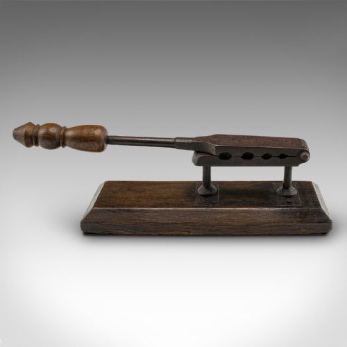 ANTIQUE APOTHECARY CORK COMPRESSOR ENGLISH OAK WINE BOTTLE PRESS GEORGIAN - ADDITIONAL PHOTO 5