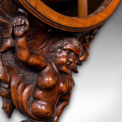 ANTIQUE ROCOCO MIRROR ITALIAN CARVED FRUITWOOD HALL LOUNGE VICTORIAN 1900 - ADDITIONAL PHOTO 7