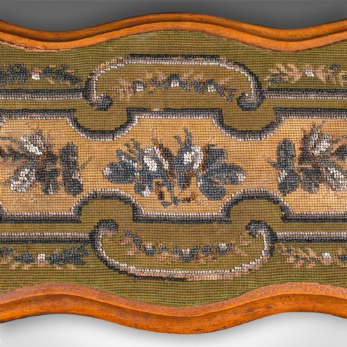 ANTIQUE TEA FANCIES STAND ENGLISH WALNUT BEADWORK CAKE PLATTER VICTORIAN - ADDITIONAL PHOTO 3