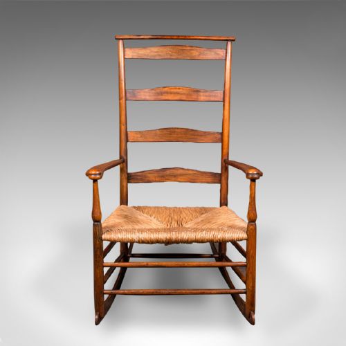 fig 2. Antique Rocking Chair, American, Shaker Number 7 Rocker, Edwardian, Circa 1910