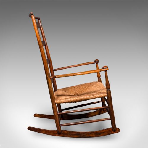 fig 3. Antique Rocking Chair, American, Shaker Number 7 Rocker, Edwardian, Circa 1910