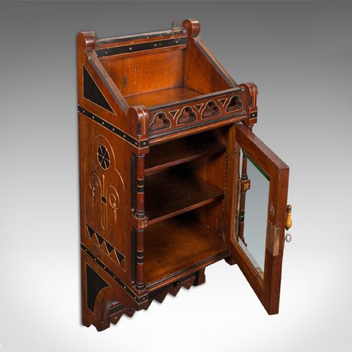 ANTIQUE RECEPTION HALL CABINET ENGLISH CUPBOARD AESTHETIC PERIOD VICTORIAN - ADDITIONAL PHOTO 1