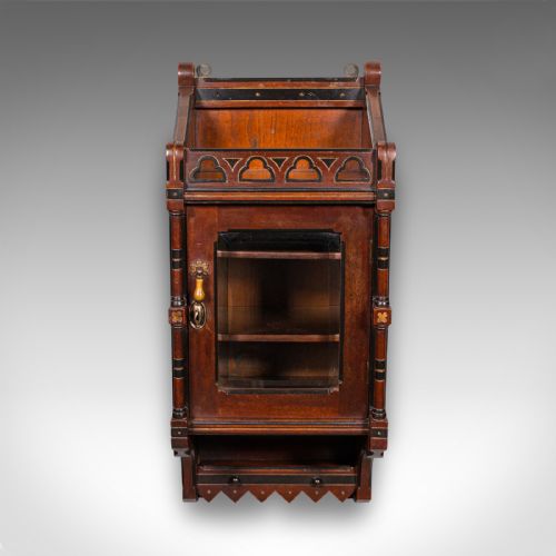 ANTIQUE RECEPTION HALL CABINET ENGLISH CUPBOARD AESTHETIC PERIOD VICTORIAN - ADDITIONAL PHOTO 2