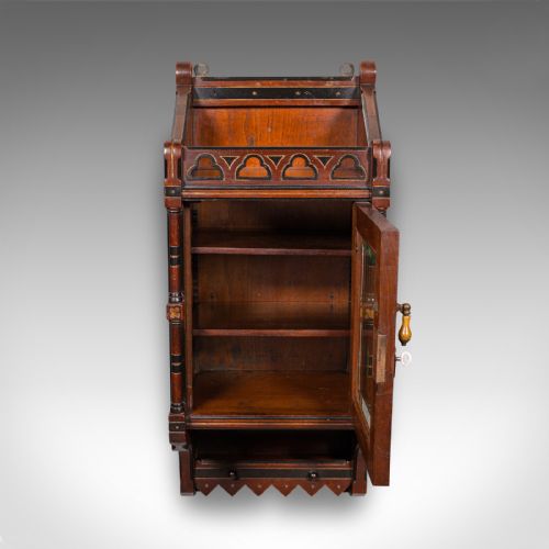 ANTIQUE RECEPTION HALL CABINET ENGLISH CUPBOARD AESTHETIC PERIOD VICTORIAN - ADDITIONAL PHOTO 3