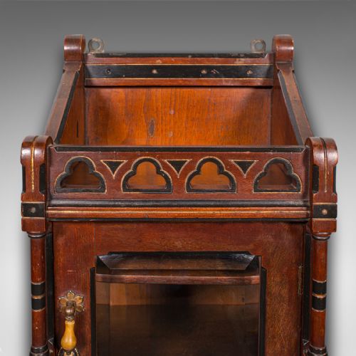 ANTIQUE RECEPTION HALL CABINET ENGLISH CUPBOARD AESTHETIC PERIOD VICTORIAN - ADDITIONAL PHOTO 5