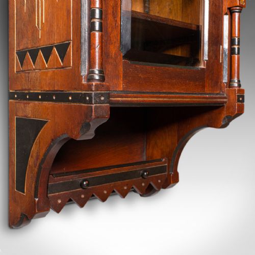 ANTIQUE RECEPTION HALL CABINET ENGLISH CUPBOARD AESTHETIC PERIOD VICTORIAN - ADDITIONAL PHOTO 9