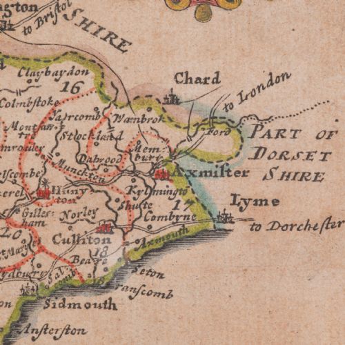 ANTIQUE DEVONSHIRE MAP ENGLISH FRAMED ROBERT MORDEN DEVON CARTOGRAPHY GEORGIAN - ADDITIONAL PHOTO 10