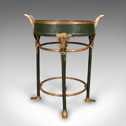 ANTIQUE BOTTLE COOLER FRENCH BRASS COCKTAIL PARTY JARDINIERE STAND VICTORIAN - ADDITIONAL PHOTO 1