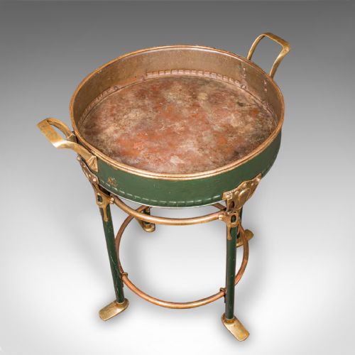 ANTIQUE BOTTLE COOLER FRENCH BRASS COCKTAIL PARTY JARDINIERE STAND VICTORIAN - ADDITIONAL PHOTO 3