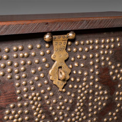 ANTIQUE STUDDED ZANZIBAR CHEST AFRICAN CARRIAGE TRUNK VICTORIAN CIRCA 1850 - ADDITIONAL PHOTO 8