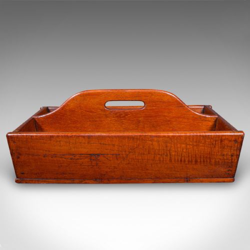 ANTIQUE FOOTMAN'S CARRY TRAY ENGLISH FRUITWOOD BUTLER'S WORK BOX VICTORIAN - ADDITIONAL PHOTO 1