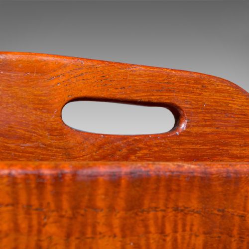 ANTIQUE FOOTMAN'S CARRY TRAY ENGLISH FRUITWOOD BUTLER'S WORK BOX VICTORIAN - ADDITIONAL PHOTO 8