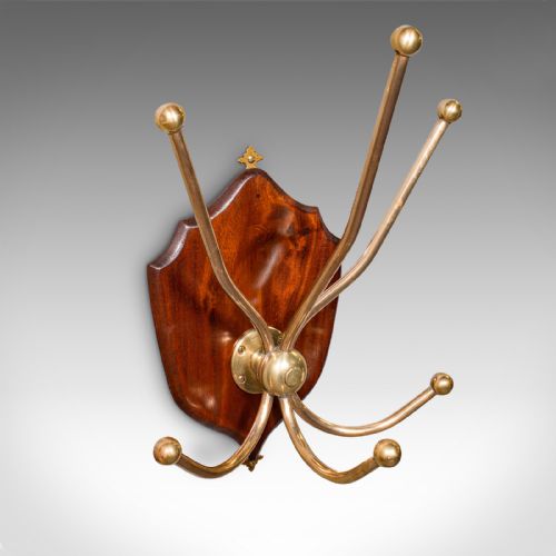 Antique Hunting Lodge Coat Rack, Scottish, Six Branch Hall Shield, Edwardian