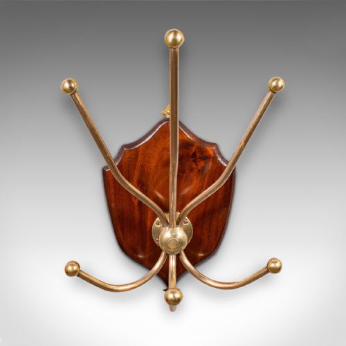fig 1. Antique Hunting Lodge Coat Rack, Scottish, Six Branch Hall Shield, Edwardian