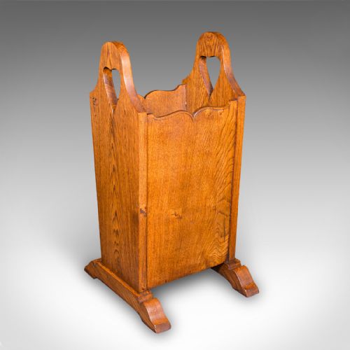 ANTIQUE STICK STAND ENGLISH OAK RECEPTION HALL ARTS CRAFTS VICTORIAN 1900 - ADDITIONAL PHOTO 1