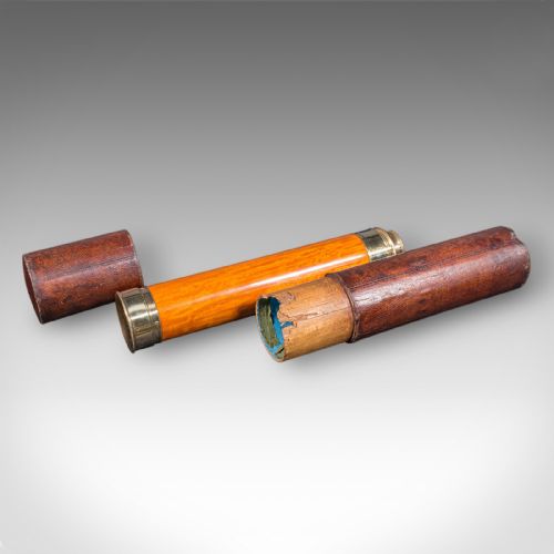 ANTIQUE THREEDRAW TELESCOPE ENGLISH WALNUT BRASS NAVIGATION GEORGIAN 1790 - ADDITIONAL PHOTO 9