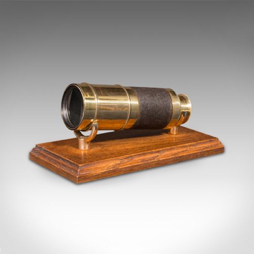 ANTIQUE TELESCOPE ENGLISH 6DRAW BRASS LEATHER TERRESTRIAL VICTORIAN 1860 - ADDITIONAL PHOTO 1