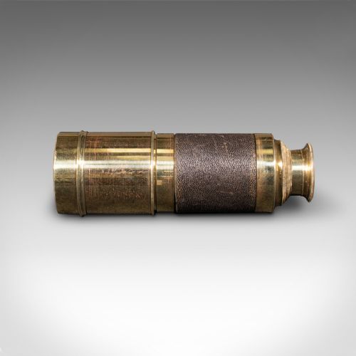 ANTIQUE TELESCOPE ENGLISH 6DRAW BRASS LEATHER TERRESTRIAL VICTORIAN 1860 - ADDITIONAL PHOTO 2