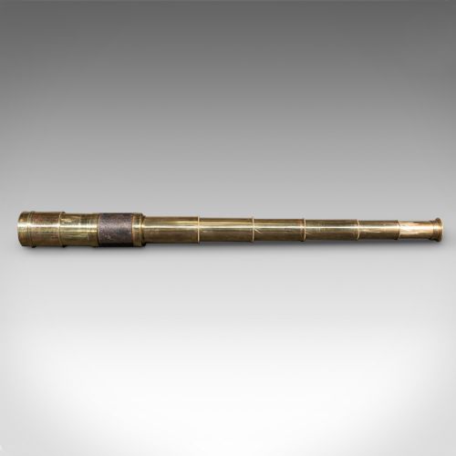 ANTIQUE TELESCOPE ENGLISH 6DRAW BRASS LEATHER TERRESTRIAL VICTORIAN 1860 - ADDITIONAL PHOTO 3