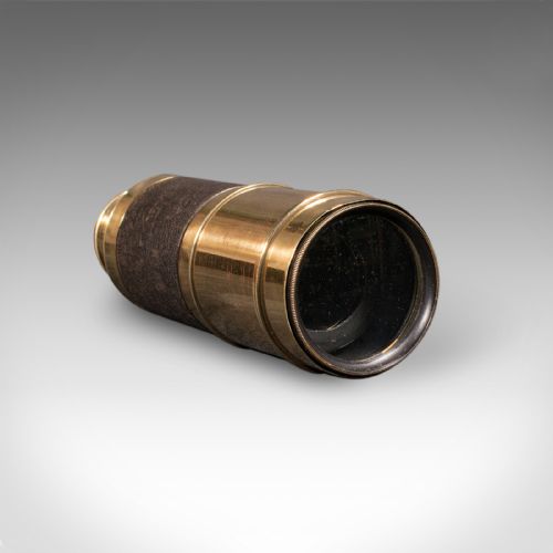 ANTIQUE TELESCOPE ENGLISH 6DRAW BRASS LEATHER TERRESTRIAL VICTORIAN 1860 - ADDITIONAL PHOTO 4