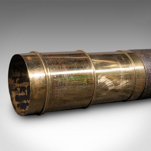 ANTIQUE TELESCOPE ENGLISH 6DRAW BRASS LEATHER TERRESTRIAL VICTORIAN 1860 - ADDITIONAL PHOTO 6