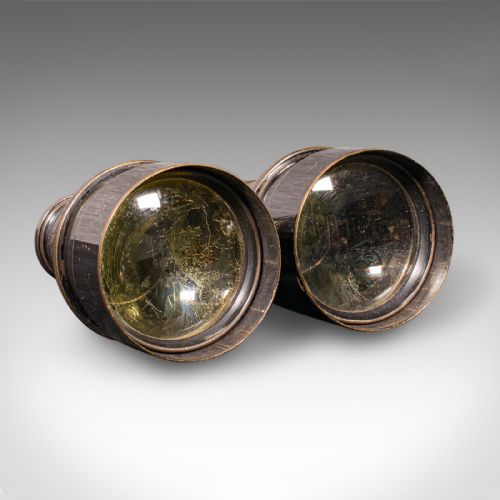 PAIR OF ANTIQUE OPERA GLASSES ENGLISH LEATHER BRASS BINOCULARS ROSS LONDON - ADDITIONAL PHOTO 1