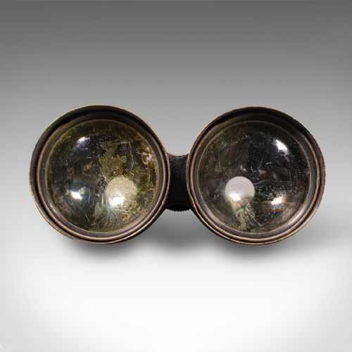 PAIR OF ANTIQUE OPERA GLASSES ENGLISH LEATHER BRASS BINOCULARS ROSS LONDON - ADDITIONAL PHOTO 4