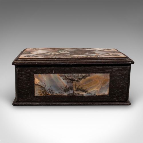 SMALL ANTIQUE KEEPSAKE BOX ORIENTAL DECORATIVE CASE QING DYNASTY EDWARDIAN - ADDITIONAL PHOTO 2