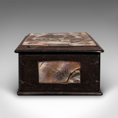 SMALL ANTIQUE KEEPSAKE BOX ORIENTAL DECORATIVE CASE QING DYNASTY EDWARDIAN - ADDITIONAL PHOTO 3