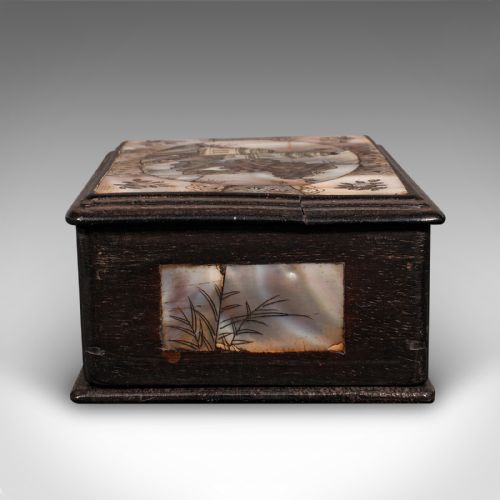 SMALL ANTIQUE KEEPSAKE BOX ORIENTAL DECORATIVE CASE QING DYNASTY EDWARDIAN - ADDITIONAL PHOTO 4